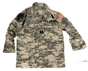 CLEARANCE - Kids Woodland Camo BDU Shirt with Patches