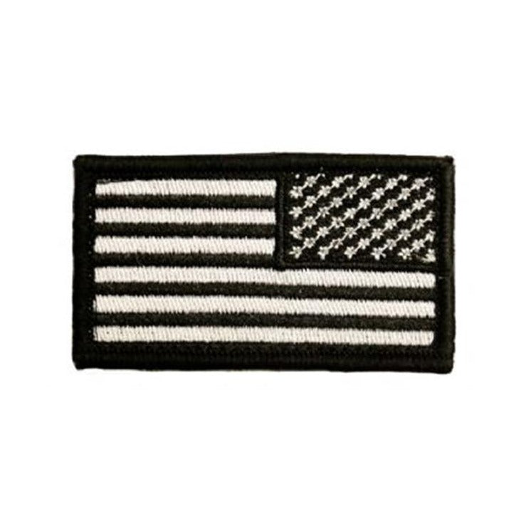 Kids American Flag Patch Reverse Black White
