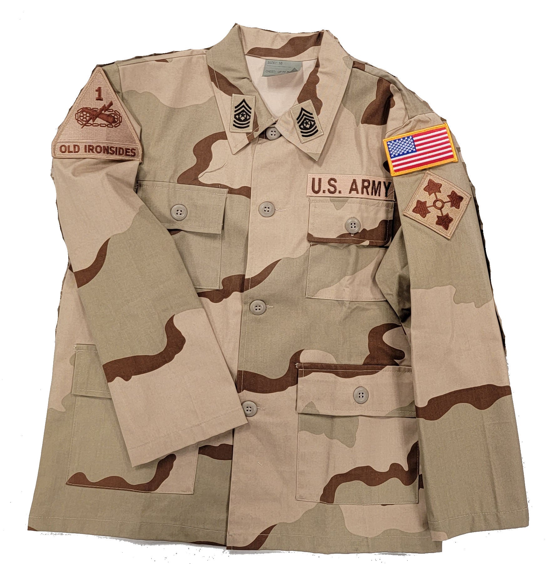 CLEARANCE - Kids Military Camo BDU Jacket with Patches