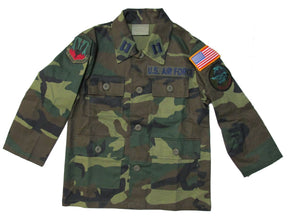 CLEARANCE - Kids Woodland Camo BDU Shirt with Patches