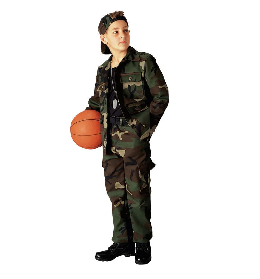 Kids Woodland Camo Military Uniform - 3 Piece Package