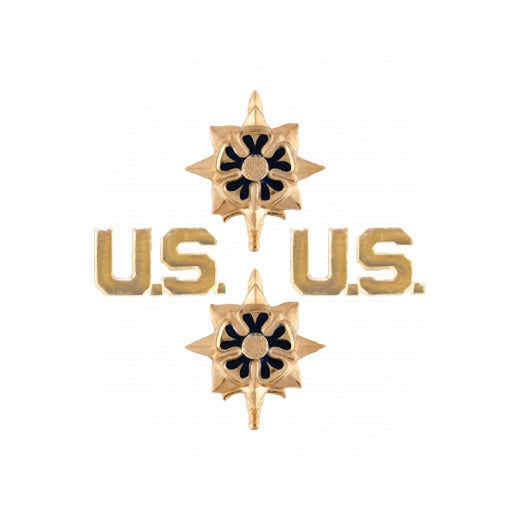 Military Intelligence Branch Insignia Set with U.S. Letters