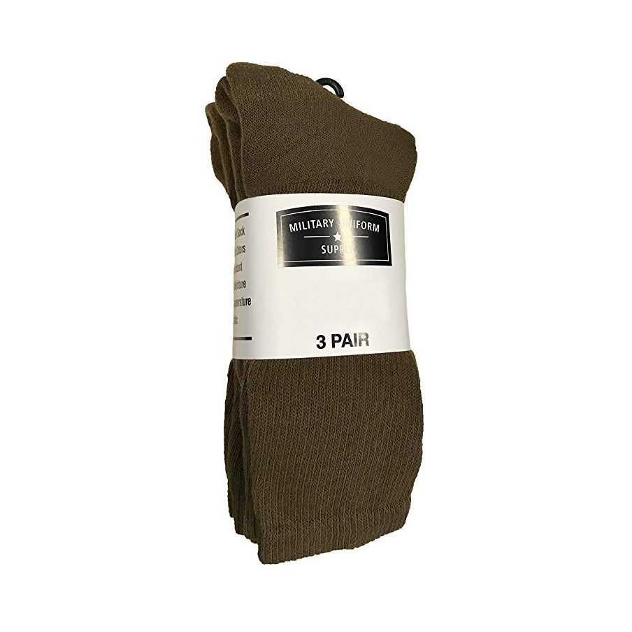 Military Style Men's Anti-Microbial Boot Socks - COYOTE BROWN - 3 PAIR