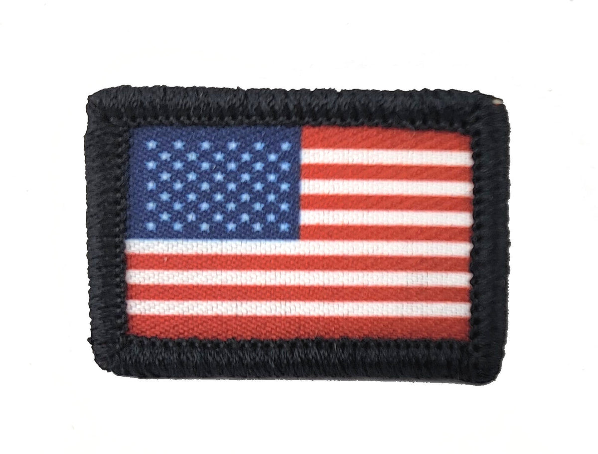 Miniature Full Color U.S. Flag Patch with HOOK Fastener