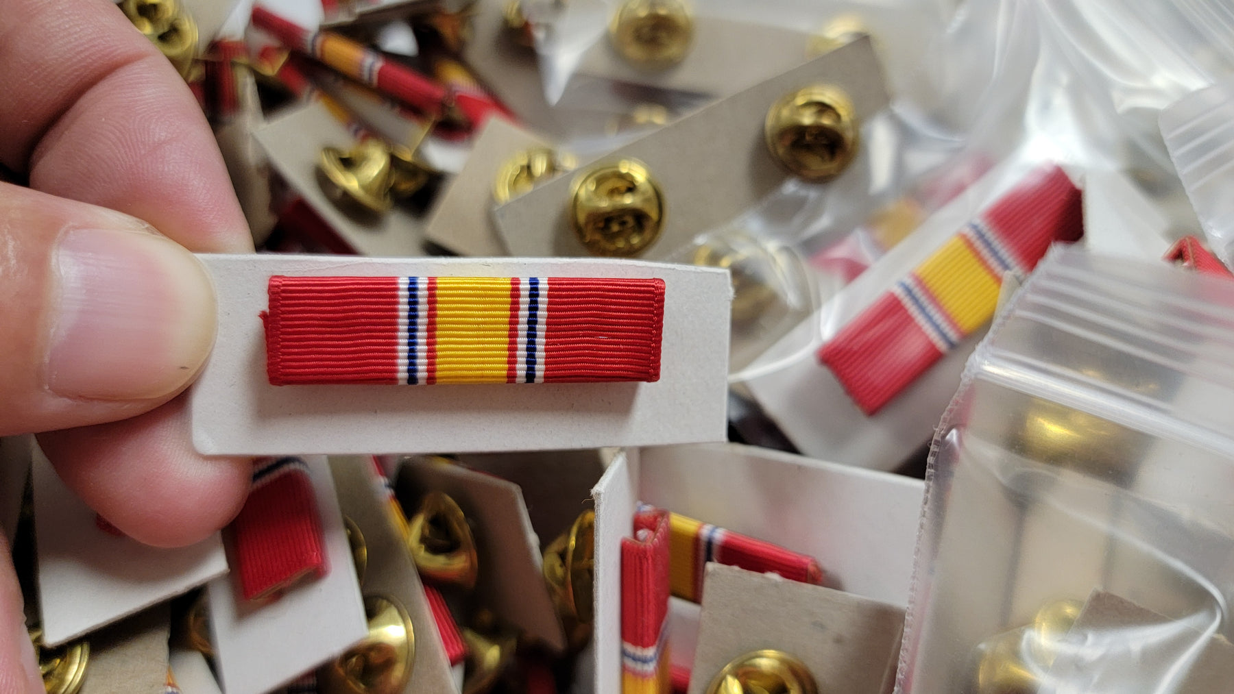 Defence Ribbon Military Surplus National Defense Ribbon with Bar Holder