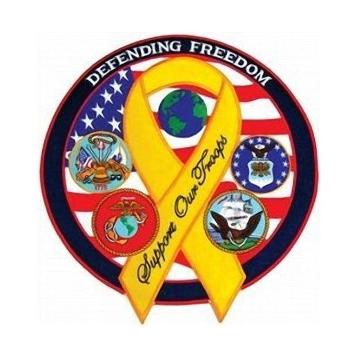 Defending Freedom Back Patch - Support Our Troops - 12 Inch