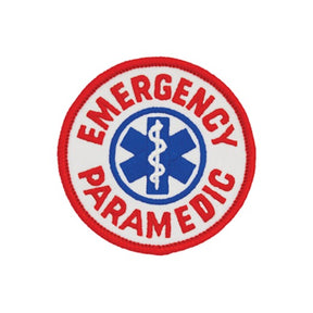 Emergency Paramedic Round Patch - Red and Blue