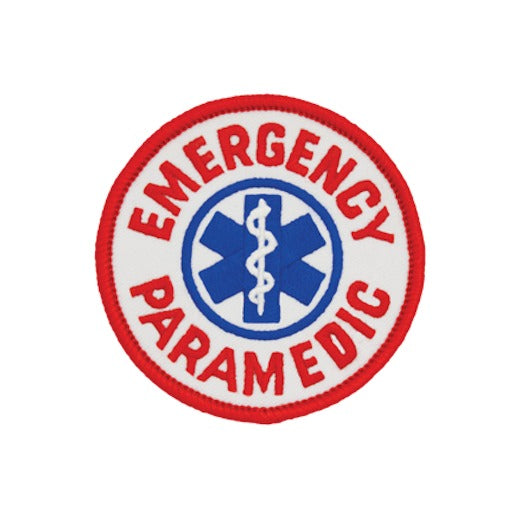 Emergency Paramedic Round Patch - Red and Blue