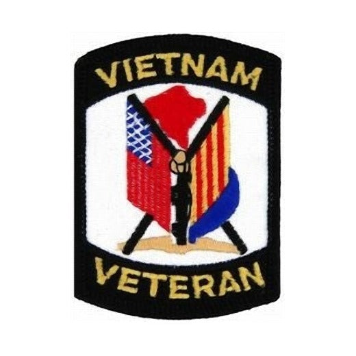 Vietnam Veteran Crossed Flags Small Patch