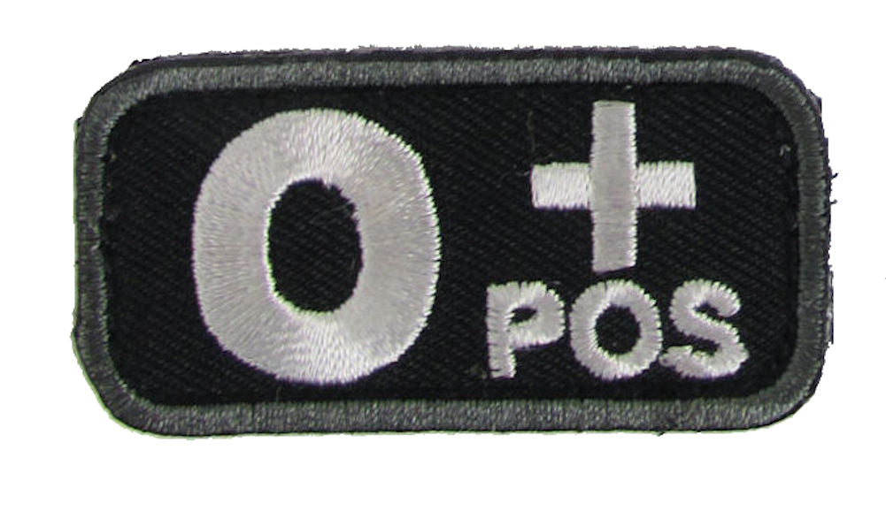 O POSITIVE Blood Type Patch - BLACK