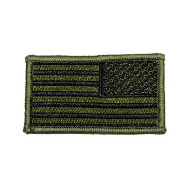 OD Green Black American Flag Kids Patch Reverse