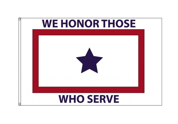 CLEARANCE - Blue Star Flag - 3x5 We Honor Those Who Serve