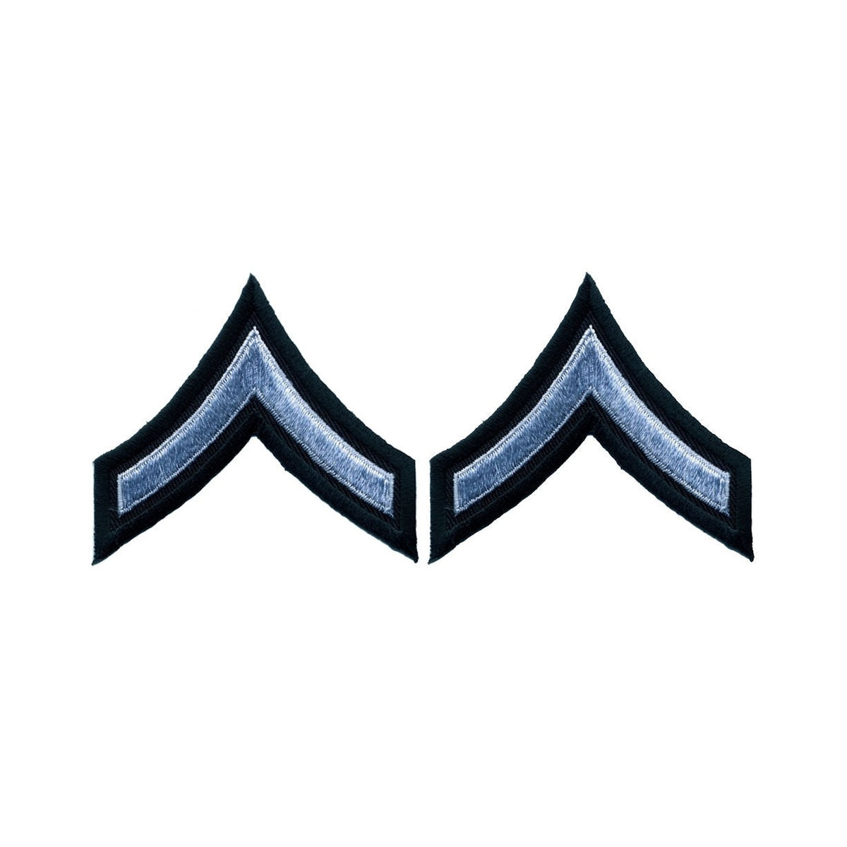 PFC Chevrons - Gray on Black