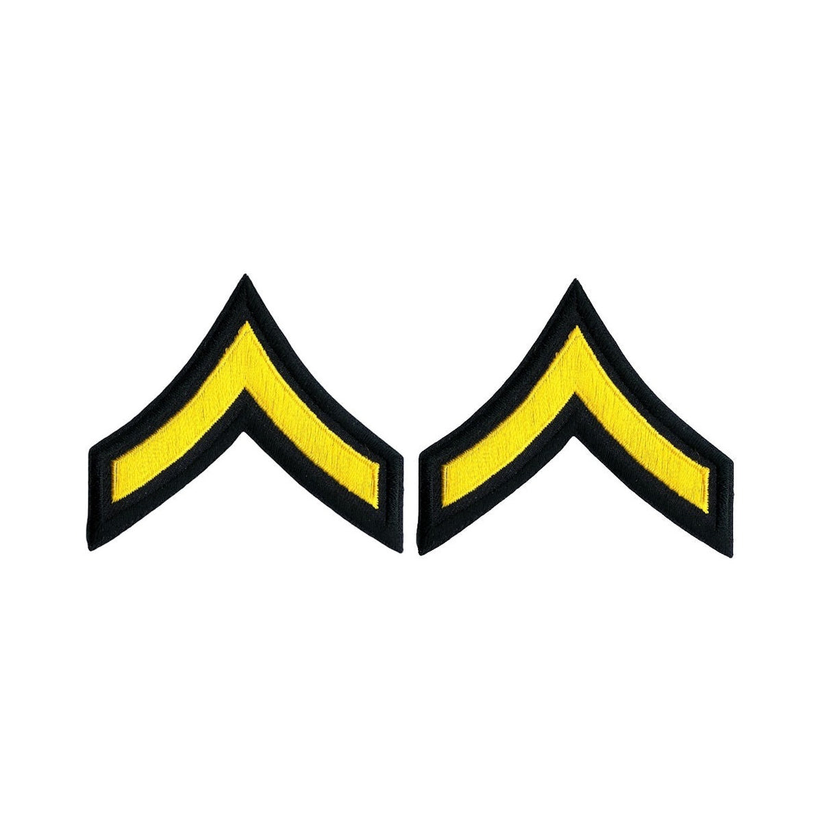 PFC Chevrons - Medium Gold on Black