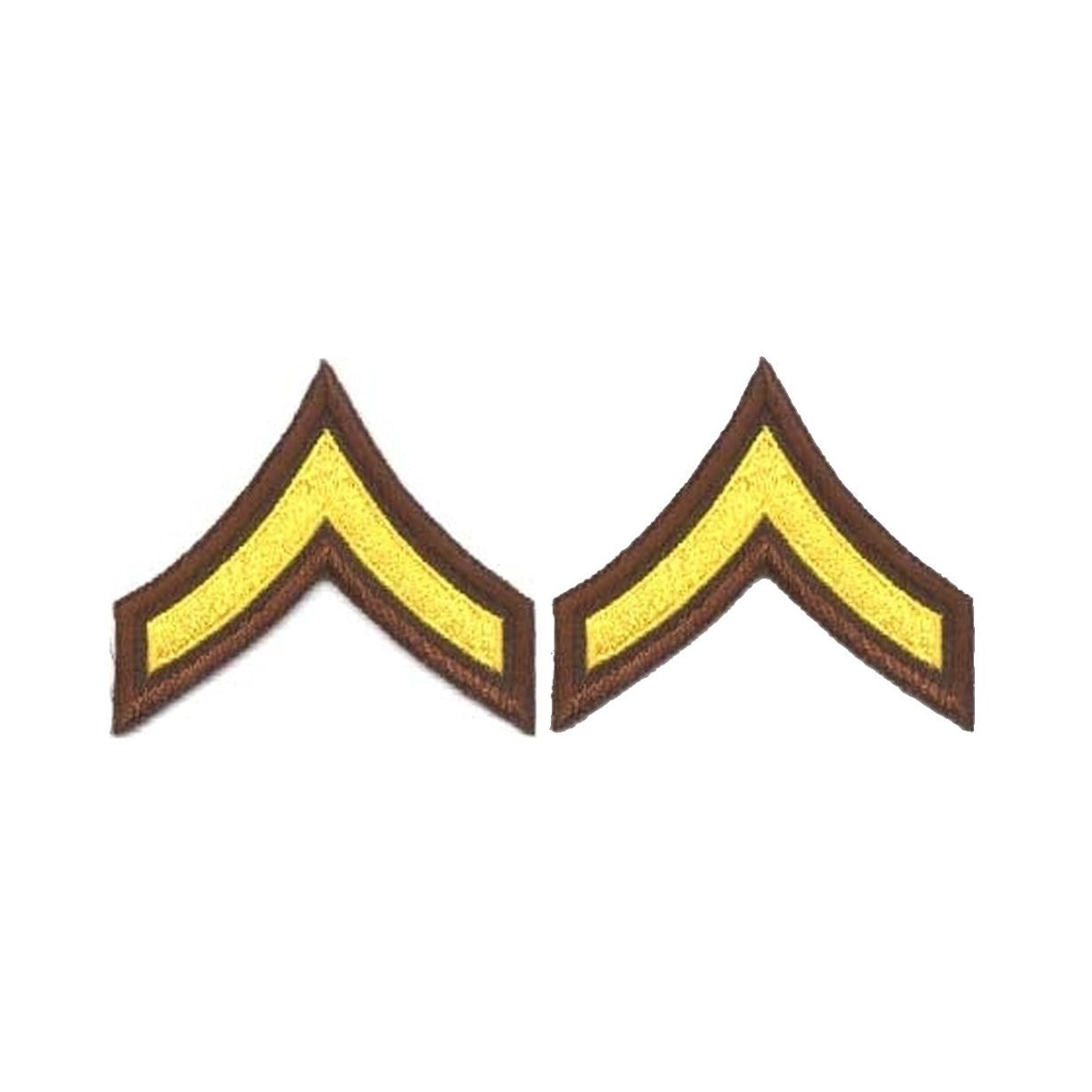 PFC Chevrons - Medium Gold on Brown
