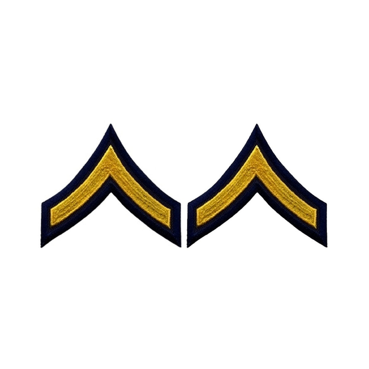 PFC Chevrons - Medium Gold on Navy