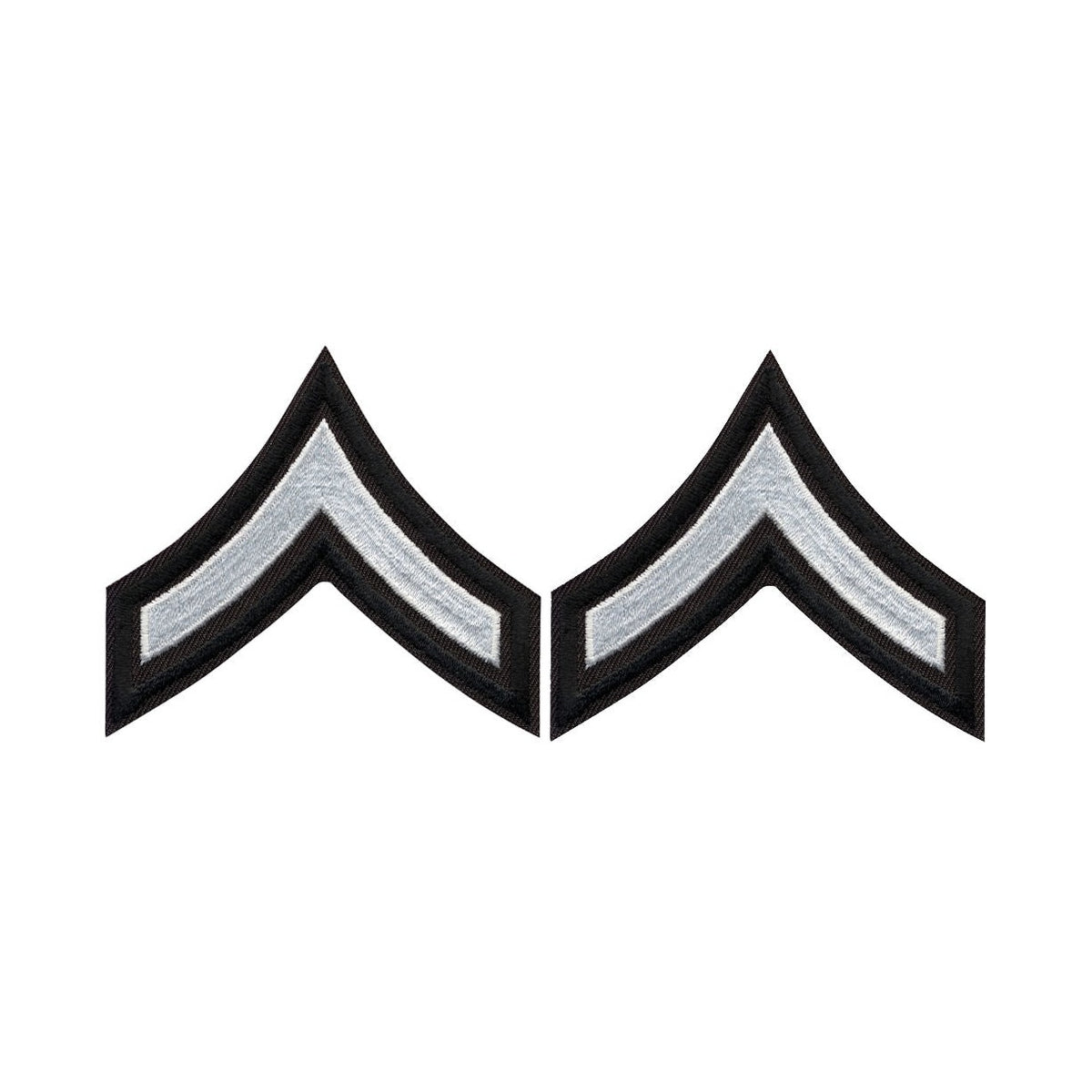 PFC Chevrons - White on Black