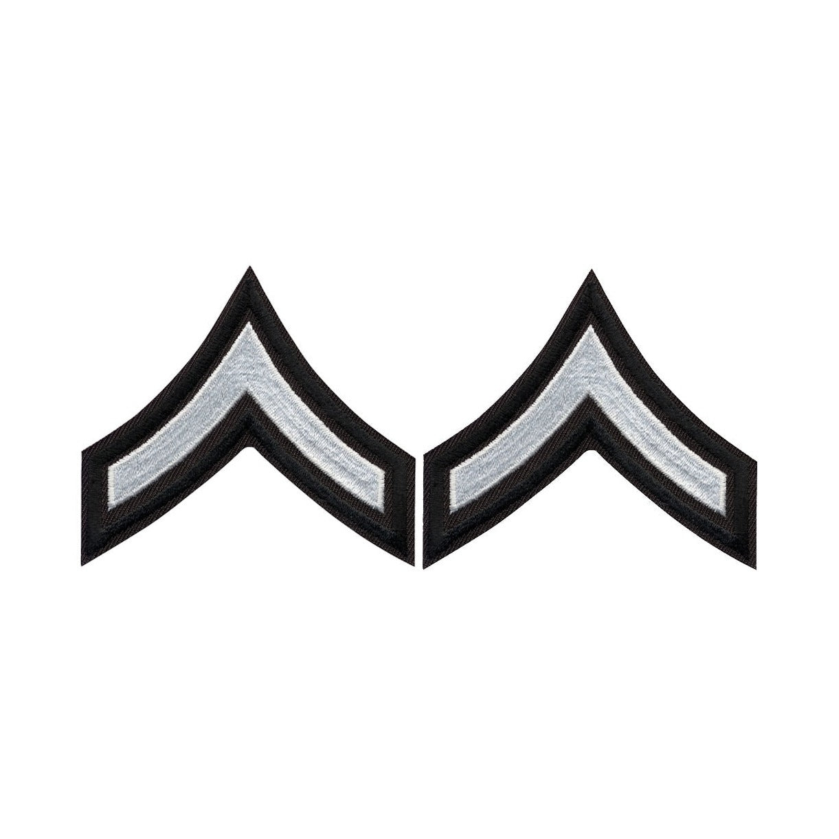 PFC Chevrons - White on Black