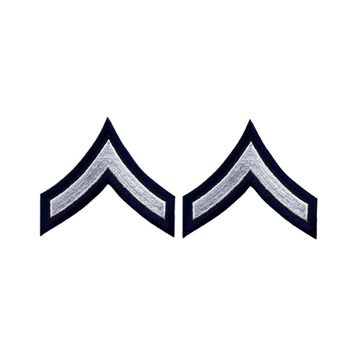 PFC Chevrons - White on Navy