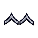 PFC Chevrons - White on Navy