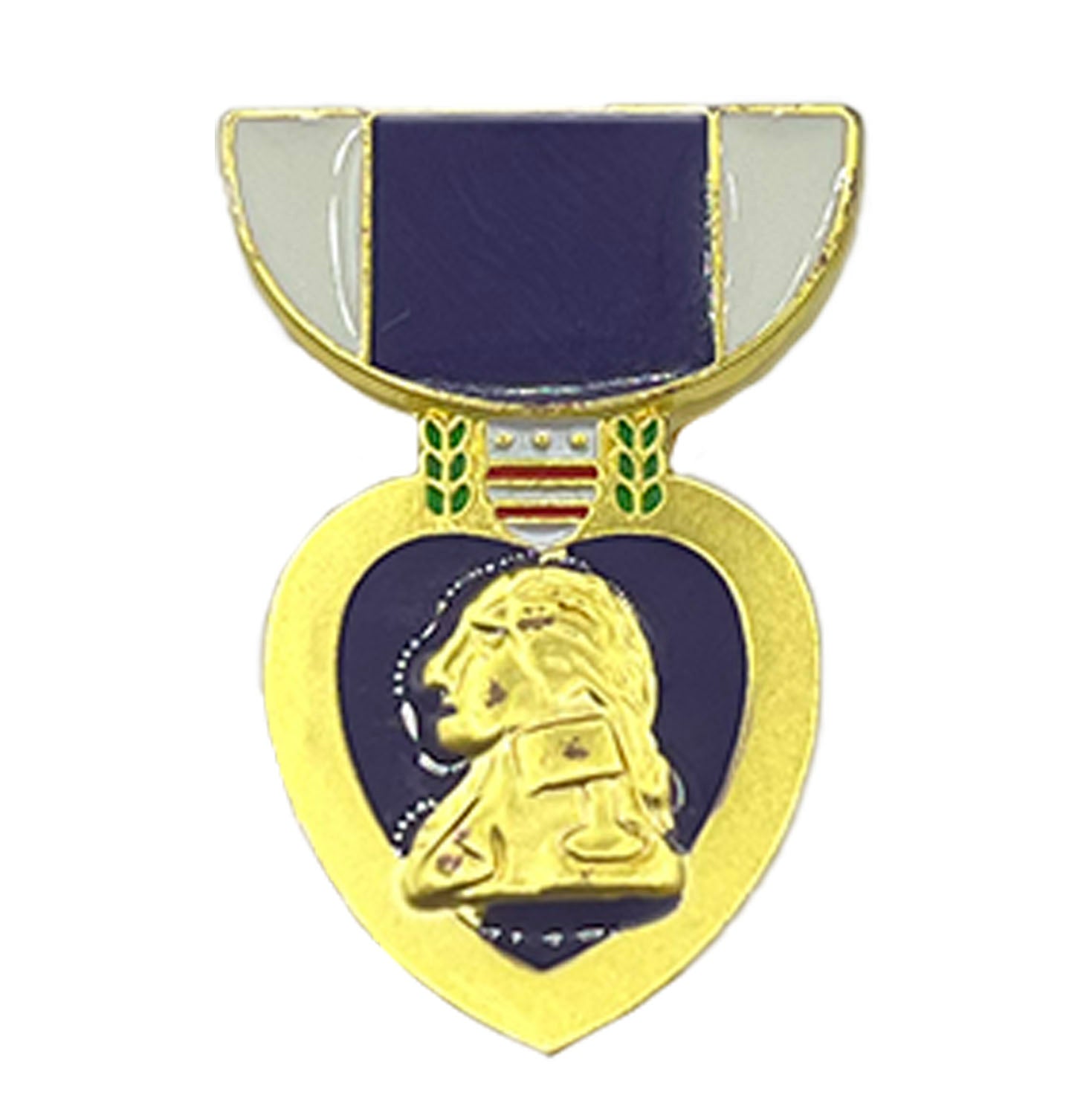 Mini Purple Heart Medal, Purple and gold metal pin 