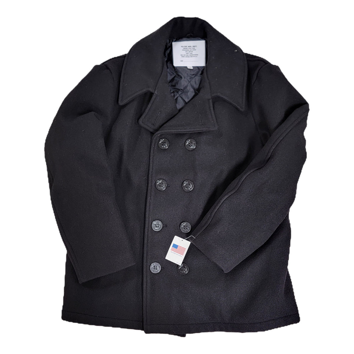 OPEN BOX - Men's Wool U.S. Navy Pea Coat - Dark Navy Size 46 – Made in U.S.A.