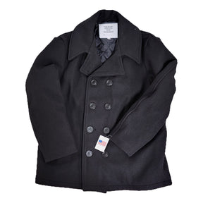 OPEN BOX - Men's Wool U.S. Navy Pea Coat - Dark Navy Size 46 – Made in U.S.A.
