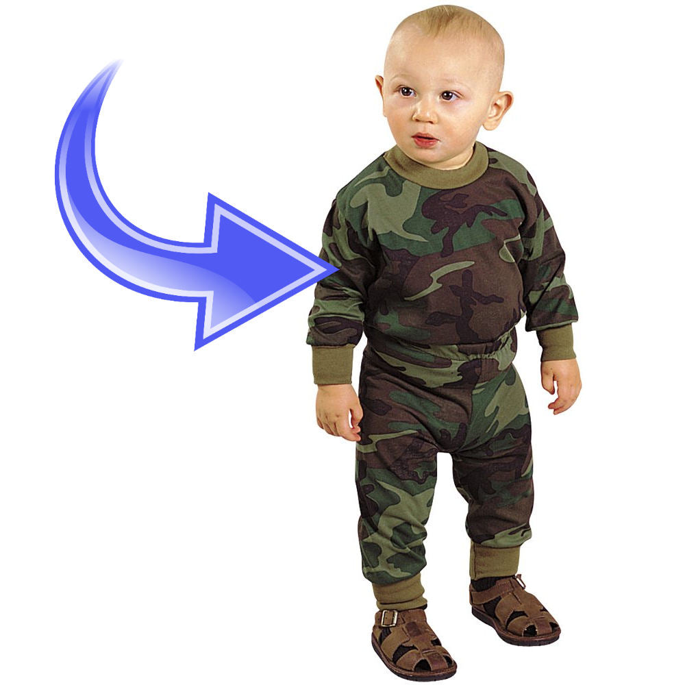 CLEARANCE - Kids Infant & Toddler Woodland Camo Long Sleeve T-Shirt