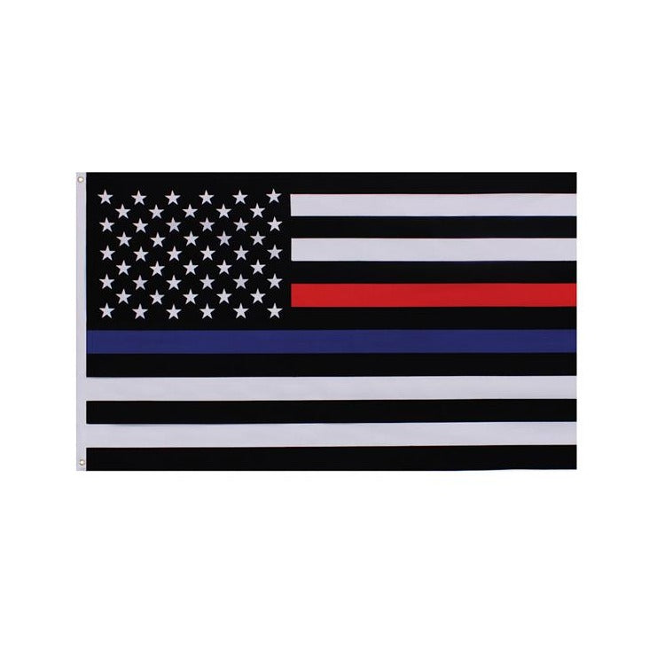 Rothco Thin Blue Line & Thin Red Line 3x5 Flag