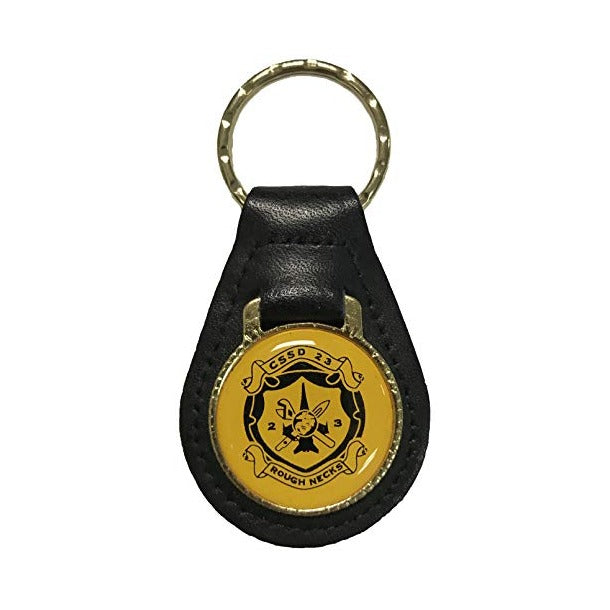 Rough Necks on Leather Key Fob