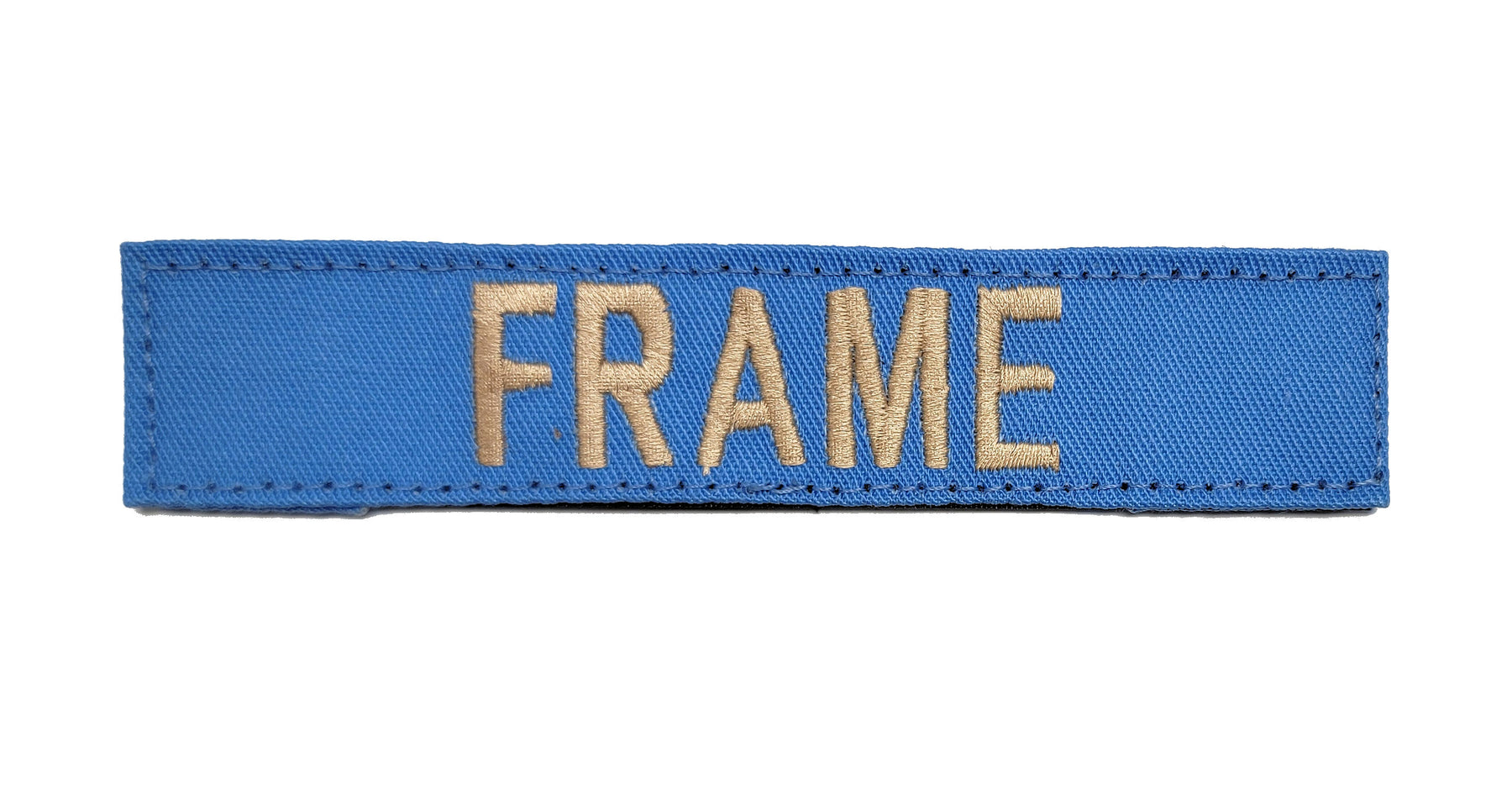 Sky Blue Name Tape with Hook Fastener - Fabric Material