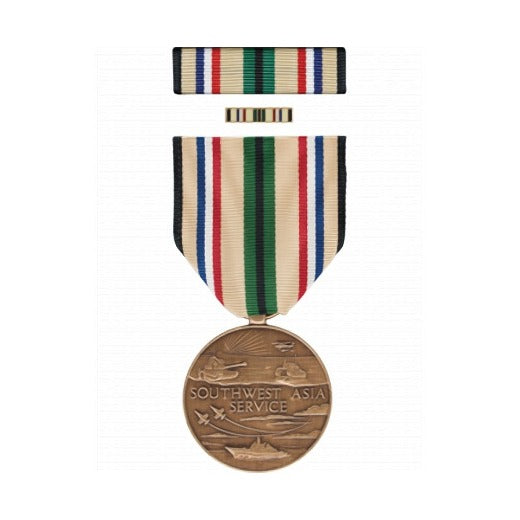 Southwest Asia Full Size Medal Box Set with Lapel Pin