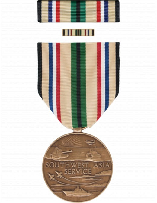 Southwest Asia Full Size Medal Box Set with Lapel Pin