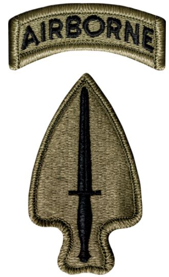 Special Operations Command OCP Patch with Airborne Tab - Hook Fastener Backing