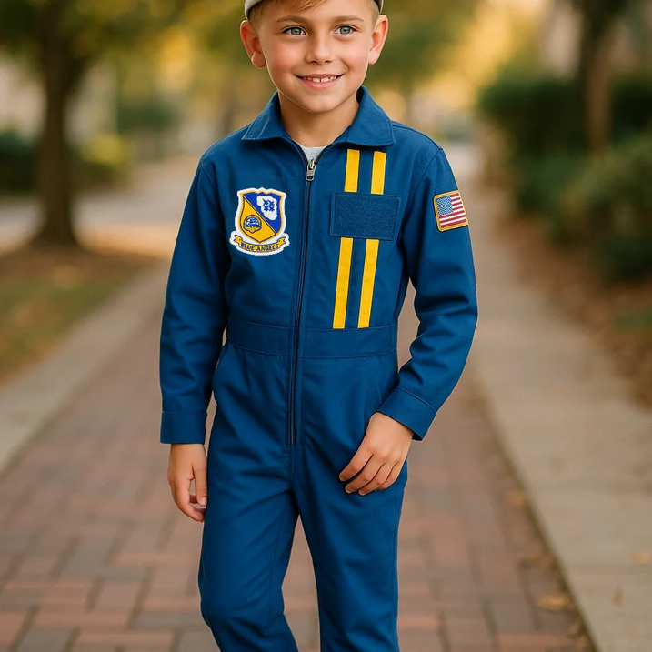 Trooper Kids Blue Angels Flight Suit with Garrison Cap