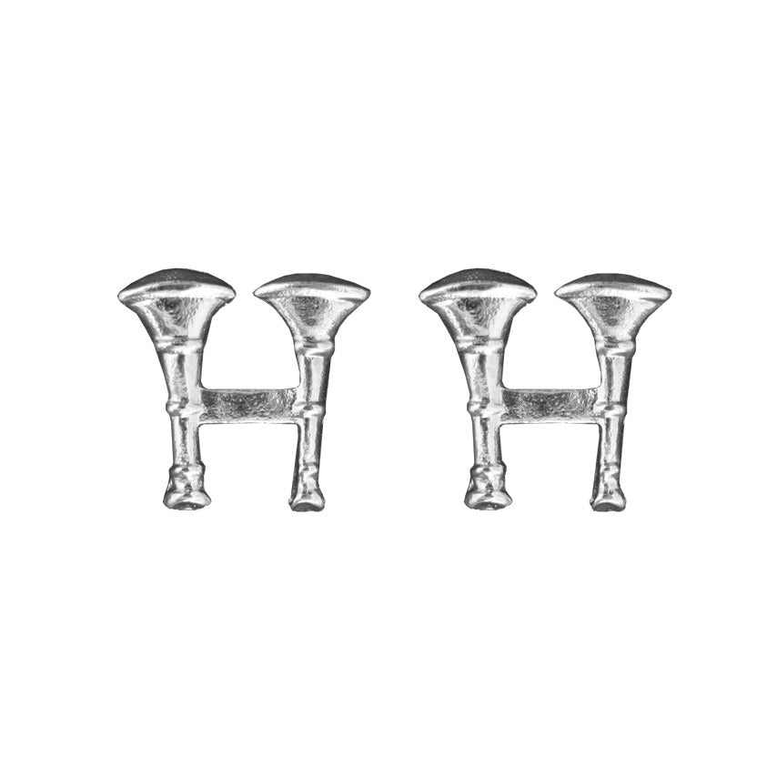 Two Bugles Collar Device Parallel - No Shine Metal