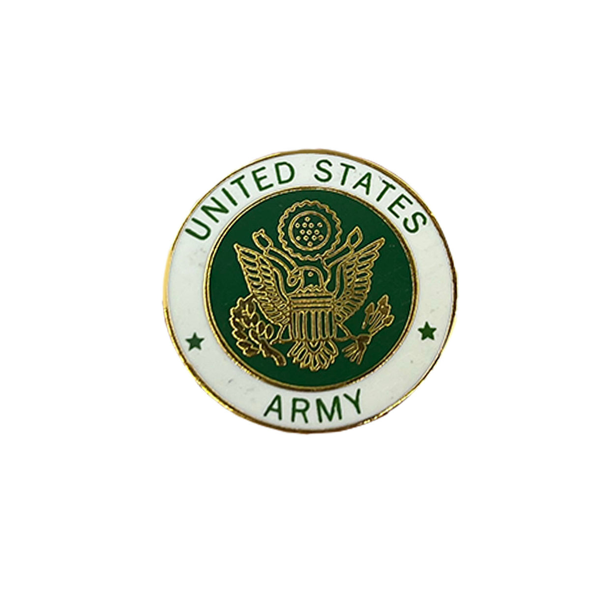 United States Army Logo Green, White and Gold Metal pin