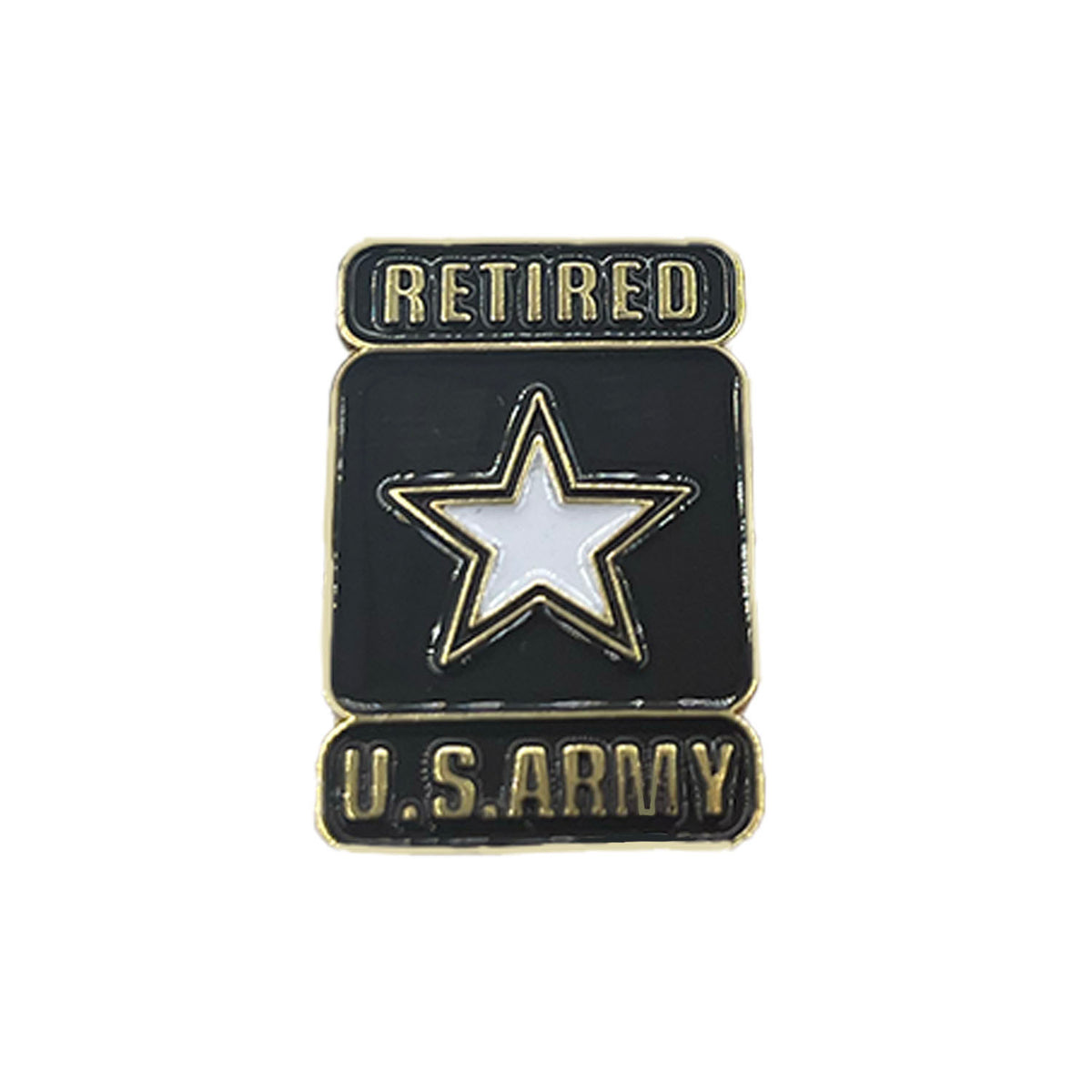 U.S. Army Star "Retired" Metal Pin