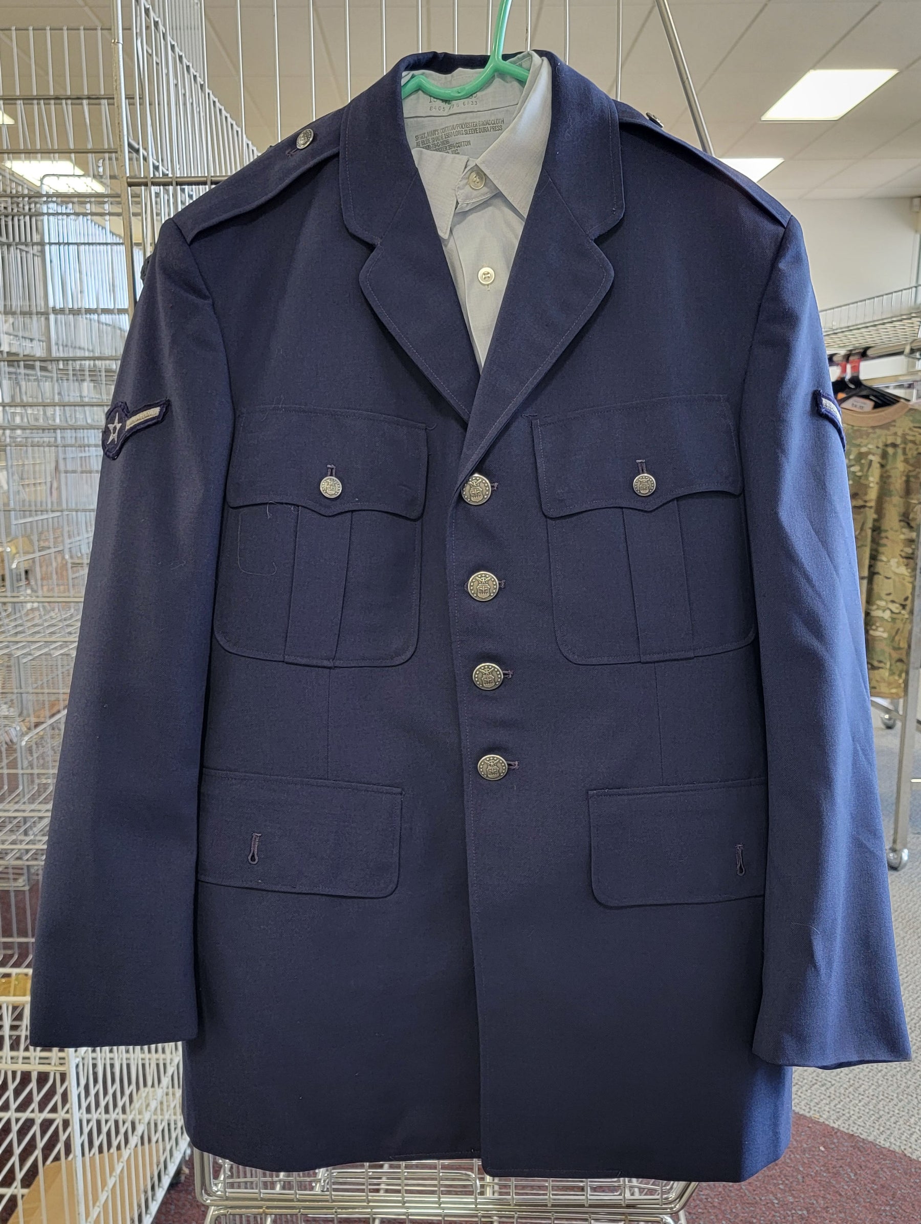 Vintage 1970s U.S. Air Force Dress Blue Tropical Poly/Wool Uniform Jacket and Pants