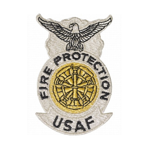 Metallic USAF Fire Protection Badge - Fire Chief - Five Bugles