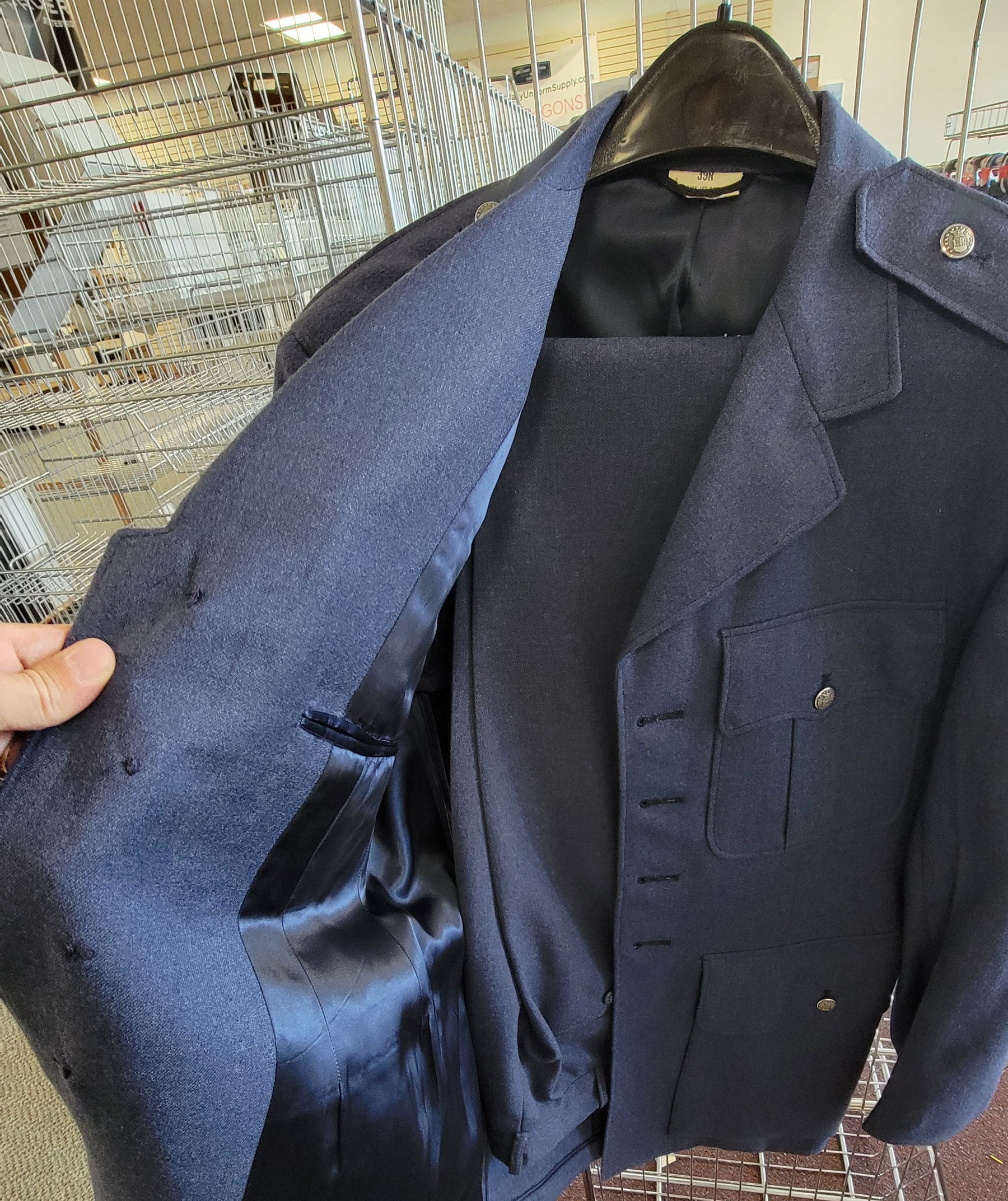 Vintage 1970s U.S. Air Force Dress Blue Wool Uniform Jacket and Pants