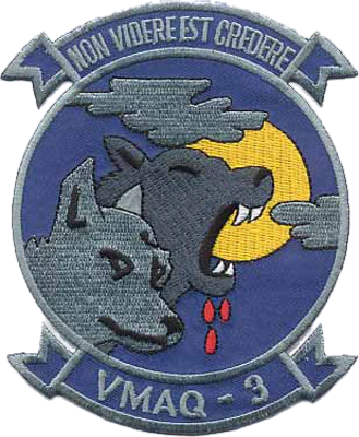 VMAQ-3 Moondogs - "Non Videre Est Credere" - Marine Tactical Electronic Warfare Squadron - USMC Patch