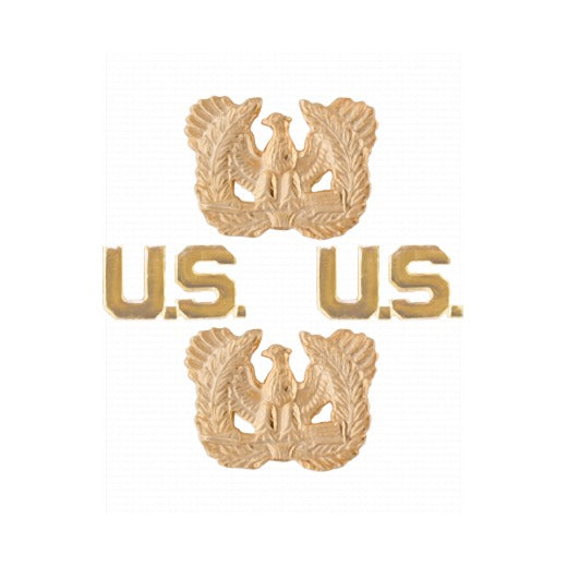 Warrant Officer Branch Insignia Set with U.S. Letters