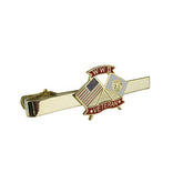 WWII Veteran Tie Bar Crossed Flags