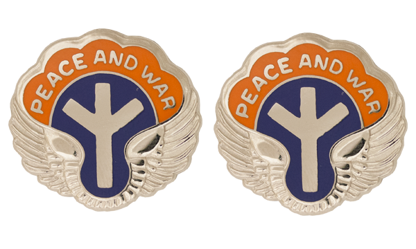 21st Aviation Battalion Unit Crest DUI - 1 PAIR - PEACE AND WAR