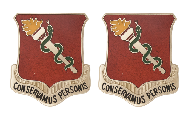 32nd Medical Brigade Unit Crest DUI - 1 PAIR - CONSERVAMUS PERSON