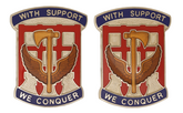 42nd Support Group Unit Crest DUI - 1 PAIR - WITH SUPPORT WE CONQUER
