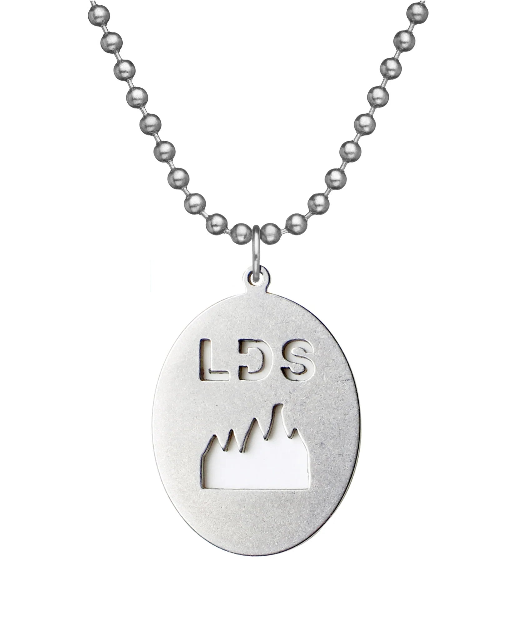 Latter Day Saints LDS Necklace with Dog Tag Chain - Military Issue
