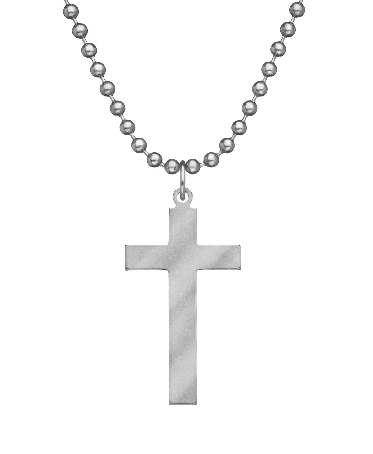 Genuine U.S. Military Issue Long Cross Necklace with Dog Tag Chain