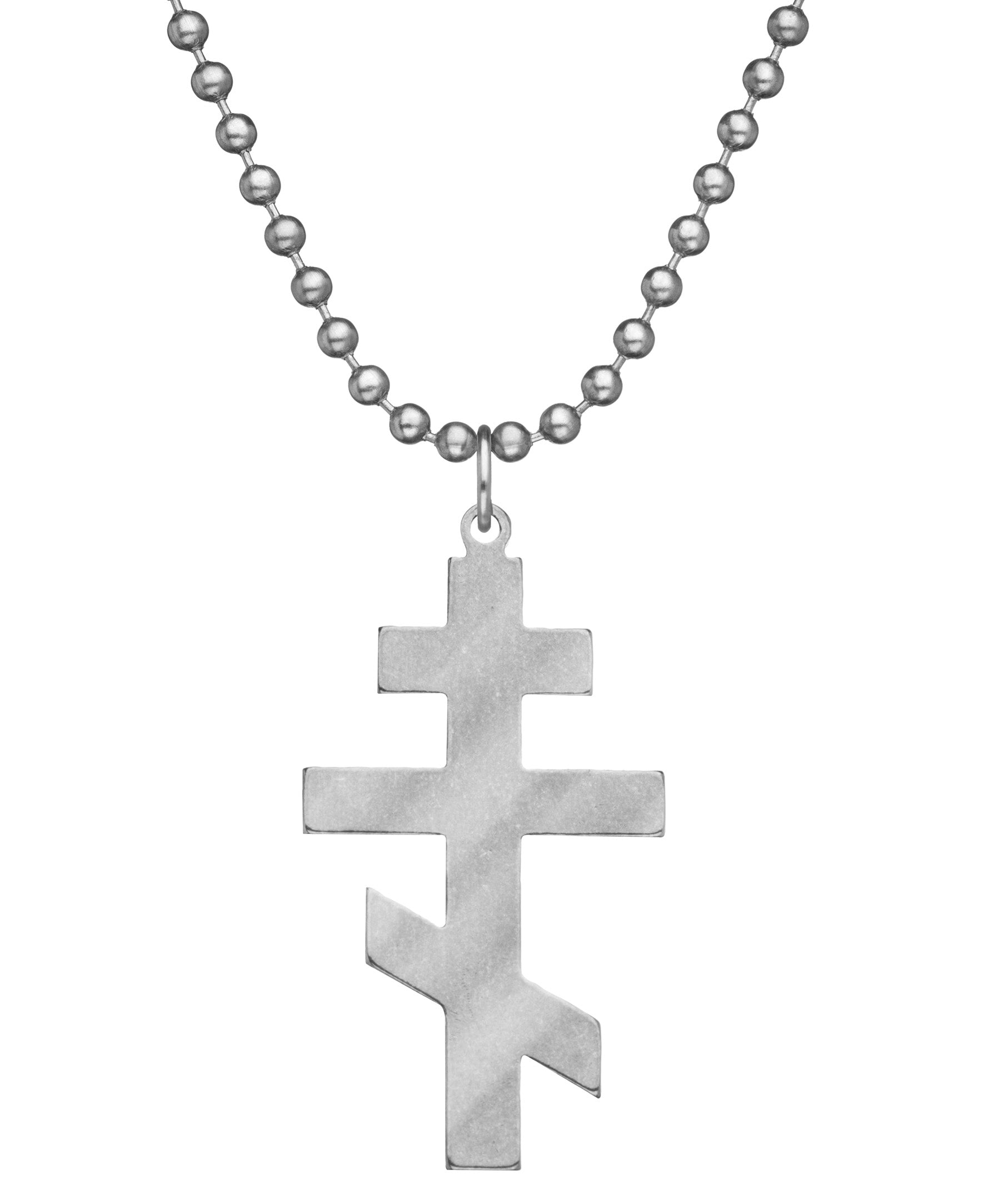 Genuine U.S. Military Issue Orthodox Cross Necklace with Dog Tag Chain